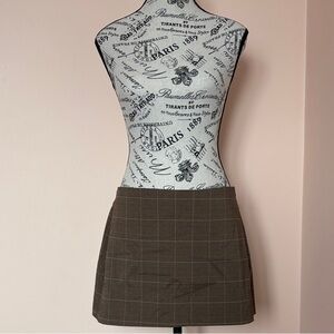 Chic Brown Plaid Mini Skirt